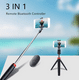 WINGOMART - Trépied Sans Fil Selfie Bâton 3 en 1 Bluetooth Extensible Monopode Support de Téléphone Universel pour iPhone & Android- avec Télécommande – image 2 sur 5