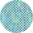 thumbnail image 1 of Ahgly Company Indoor Round Patterned Tron Blue Area Rugs, 6' Round, 1 of 6