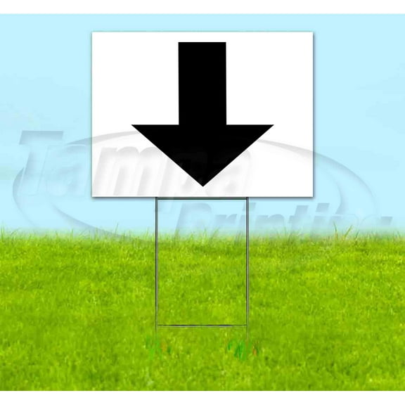 Arrow Down (18" x 24") Yard Sign, Includes Metal Step Stake