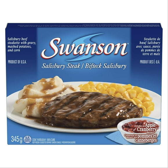 Swanson Salisbury Steak: frozen dinner with a brownie, 345 g