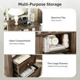 thumbnail image 2 of UBesGoo Nightstand with Charging Station for Bedroom,Side Table with 2-Drawer, Brown, 2 of 10