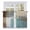 Blue, variant on Modern Blue Tier Curtains, Rustic Mottled Oil Painting Texture Light Filtering Kitchen Curtains, 2Pcs Rod Pocket Half Window Treatments Panels for Sink Cafe Cabinet Basement 27.5x45 Inches