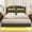Gray, variant on Toogaho King Floating Bed Frame with Outlets and USB Ports, Upholstered Platform Bed Frame with LED Lights and Storage Headboard, Gray