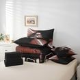 thumbnail image 6 of Manfei Letter A Monogrammed 7-Piece Twin Bedding Sets,Rugby Game Bedding Comforter Set,Brown Black Sheet Sets For Boy,Microfiber Room Decorative Reversible, 6 of 8