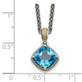 thumbnail image 5 of Sterling Silver Two Tone Silver And Gold Plated Sterling Silver w/Antiqued Blue Topaz Necklace, 5 of 5