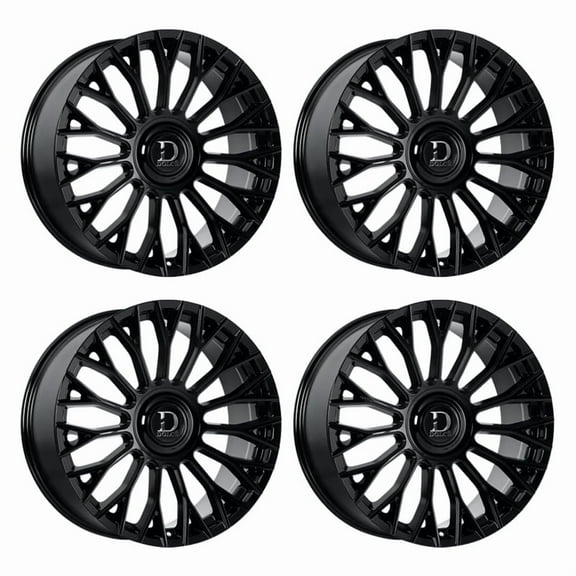 Dolce Luxury Roma 22X10.5 5X112/114.3  40mm Glossy Black 22" INCH Rim SET OF 4