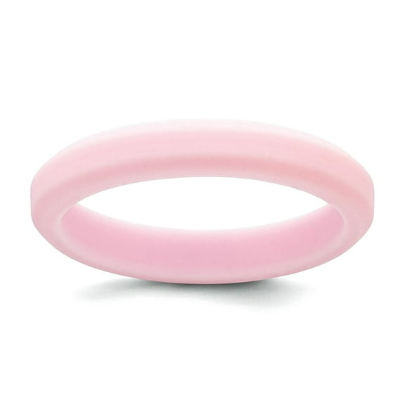 Silicone Pink 4mm Ridged Edge Band Size 10 Ring for Women and Men