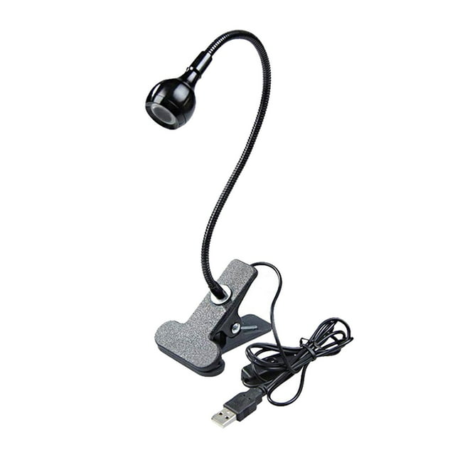 Lámpara de abrazadera de cuello de cisne de luz de escritorio LED Negro Blanco cálido