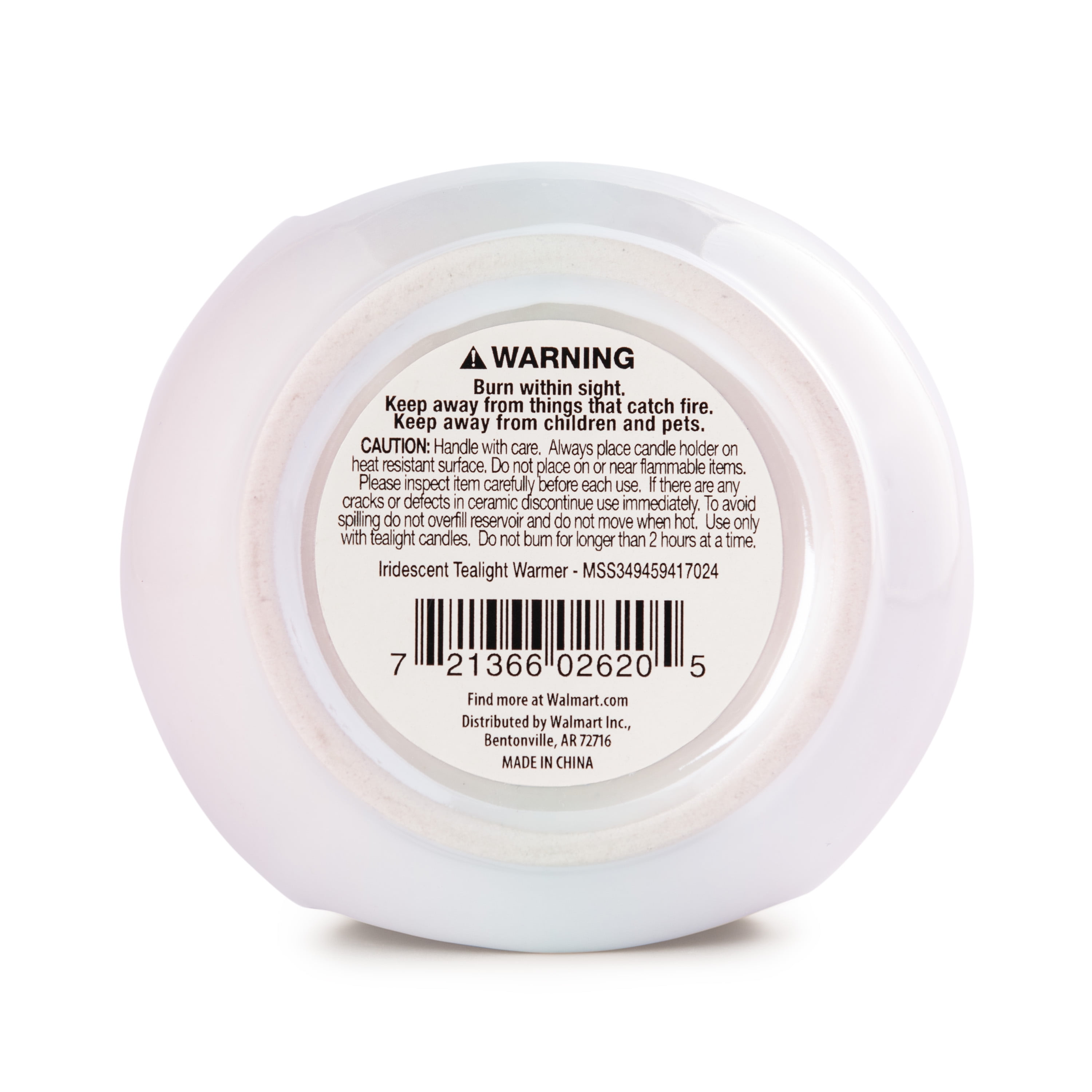 (2 pack) Mainstays Ceramic Tealight Wax Warmer, White Iridescent, 1 Pc