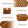 thumbnail image 3 of Utoplike Teak Wood Shower Foot Stool for Shaving Legs, Non-Slip, 3 of 9