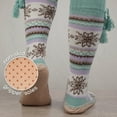 thumbnail image 4 of BambooMN Women's Knit Gripper Slipper Socks with Tassel - Glimmer Green Extra Large - 1 Pair, 4 of 6