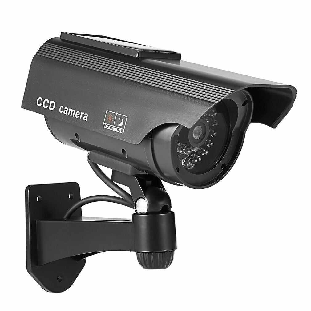 Solar Power Dummy Fake Security RED LED Light CCTV Camera Surveillance Outdoor 