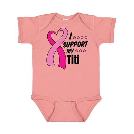 

Inktastic Breast Cancer Awareness I Support My Titi with Pink Ribbon Gift Baby Boy or Baby Girl Bodysuit