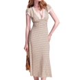 thumbnail image 2 of Women Summer Dresses Deep V Neck Polka Dot Prined Splice Lace Dress Elegant for Party Color S, 2 of 9