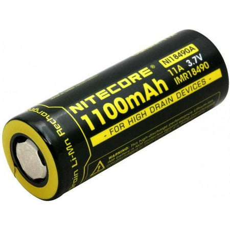 Nitecore IMR 18490 3.7V 1100mAh Lithium Ion Battery - Flat (Best 18490 Battery For Sub Ohm)