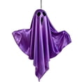 thumbnail image 6 of Halloween Luminous Fabric Ghost Hanging Ornament, LED Lighted Ghost Decor with Button Battery, Spooky Indoor Outdoor Hanging Décor for Porch, Window, Tree, Home Party, Soft Satin Cloth, 6 of 6