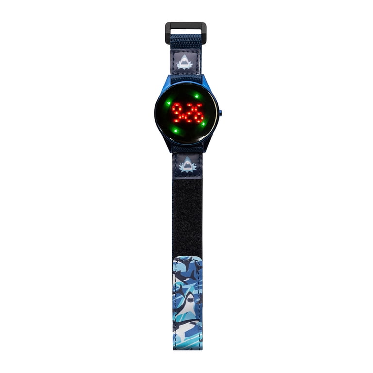 Wonder Nation Boys' LED Digital Shark Watch, Blue photo 1