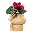 thumbnail image 1 of Coofit Christmas Table Ornament Fake Pinecone Berry Flower Desktop Ornament Xmas Decor, 1 of 10