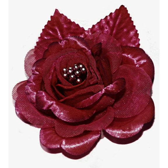 12 Silk Roses Wedding Favor Flower Corsage  - Burgundy
