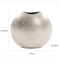 thumbnail image 4 of 14' Hammered Silver Disc Shape Decorative Vase, 4 of 5