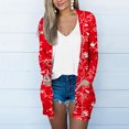thumbnail image 2 of Pompotops Chemisier Décontracté à Manches Longues Imprimé pour Femmes avec Poche Cardigan Liquidation, 2 of 5