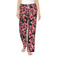 thumbnail image 2 of Picia Trendy Floral Womens Soft Woven Cotton Elastic Waistband Sleep Pajama Pant Lounge Sleep Pant With Pockets And Drawstring-Large, 2 of 9