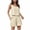 Beige, variant on Simua Fashion Women Two Piece Outfits Solid Color High Waisted Shorts and Sleeveless Square Neck Tops Slim Set
