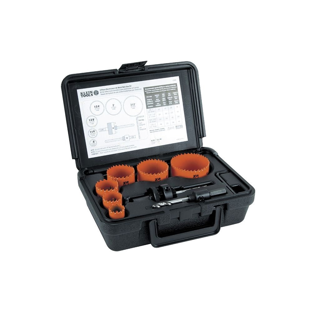 Klein Tools 8 Piece Bi-Metal Hole Saw Kit