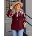 thumbnail image 4 of Zeagoo Womens Plus Size Tops Puff Long Sleeve T-Shirts Pleated V Neck Tunics Fall Dressy Casual Loose Blouse, 4 of 5