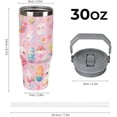 thumbnail image 2 of 30 oz Easter Bunny Travel Tumbler Gifts for Girls, Insulated Stainless Steel Cup with Handle, Purple Easter Egg Pattern, Vacuum Sealed (Pink), 2 of 6
