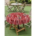 thumbnail image 4 of Outdoor Tablecloth with Umbrella Hole for Patio/Picnic/Party/Camping, Red Striped Waterproof Table Cloth Round Cover Washable, Classic Minimalist Waves Lines Pattern (Dia 54"), 4 of 8