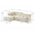 thumbnail image 2 of L-Shaped Sofa, Sectional Sofa, High Back Sofa&nbsp;Modern Corduroy Design with Thickened Backrest, Space-Saving Couch for Living Room, Dark Gray, 96.46 Inch, 2 of 2