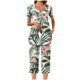 thumbnail image 2 of Blusas de Manga Corta para las Mujeres Casual Cuello Redondo, Pantalones de Moda Traje de Pijamas para Uso Diario Y Casero, 2 of 6