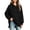 Black, variant on Drawstring Hood Front Kangaroo Pocket Dual Side Slit Drop Shoulder Oversized Long Pullover Hoodie for Women Spring Fall Casual Daily Tops