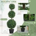 thumbnail image 4 of HOMCOM 2 Pack Artificial Boxwood Topiary Ball Trees, Fake Plants in Pot, 4 of 10