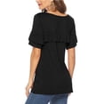 thumbnail image 4 of Palato Womens Plus Size Tops,Fashion Women Casual Round Neck Pullovers Short Sleeve Blouse T-Shirt Tops, 4 of 6