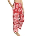 thumbnail image 2 of Bingfone Pajamas For Women,Red Hibiscus Flower Pajama Pants With Pockets-Medium, 2 of 9