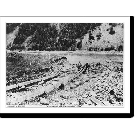 Historic Print, A placer gold mine on Moose Creek, Alaska, 16" x 20"