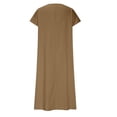 thumbnail image 5 of OSOLU Solid Color Linen Dresses For Women Flowy V-Neck Short Sleeve Maxi Dress Lightweight Summer Beach Vacation Dresses Fashionable Sundress Dresses For Women 2025 Elegant Classy, 5 of 6