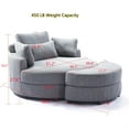 thumbnail image 5 of Aukfa 51" Oversized Accent Chair with Ottoman Set, Living Room Barrel Chair Chaise, Linen, Black, 5 of 10