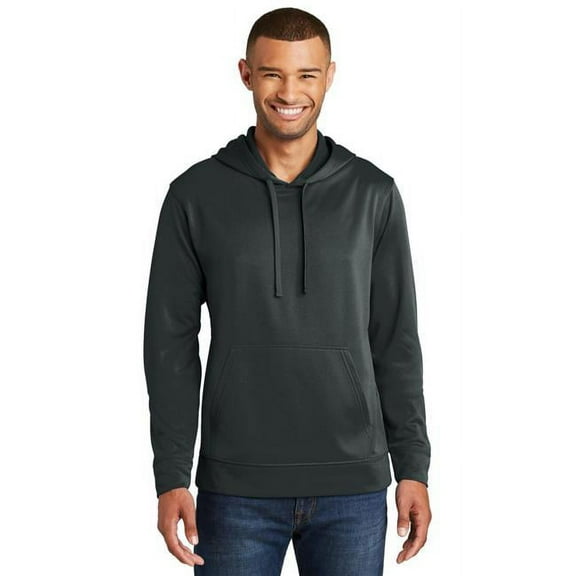 Port 1235242 Performance Fleece Pullover Hooded Sweatshirt, Jet Black - 3XL