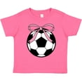 thumbnail image 3 of Inktastic Girls Soccer Ball Coquette Bow Girls Toddler T-Shirt, 3 of 5