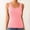 Pink, variant on Women’s Sleeveless Ribbed Lace Trim Camisole Tank Top , Slim Fited, Pink,Size S