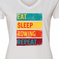 thumbnail image 4 of Inktastic Eat Sleep Rowing Repeat Women's V-Neck T-Shirt, 4 of 5