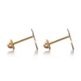 thumbnail image 4 of Aretes de oro 14k GIALLO Broquel Sello de Arlequin Oro amarillo mate y oro blanco brillante, 4 of 4