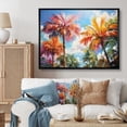 thumbnail image 1 of Designart Palms & Palm Trees framed wall art decor, Palms & Palm Trees framed wall Art, Colorful Palm Trees composition IX , Multi-Color Traditional black framed wall art, 40x30 inches black frame, 1 of 5