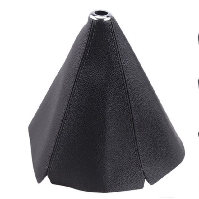 Cubierta universal para palanca de cambios de coche, cubierta antipolvo de cuero PU negro, cubierta para botas de cambio manual/automático -(-Negro)