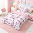 thumbnail image 2 of Manfei Watercolor Pink White Seashell Starfish Bow Twin Comforter Sets for Kids Girls, Marine Animal Bedding Set, Pink Reversible 2pcs, 1 Comforter and 1 Pillowcase, 2 of 6