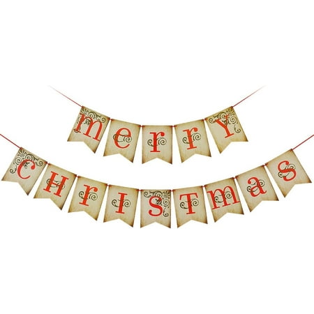 Merry Christmas Banner- Christmas Party tions,Vintage Xmas tions ...