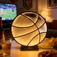 thumbnail image 3 of Basketball Acrylic LED Light Sign, USB Powered Nightlight with Stable Base and Data Cable, Sport Themed Gift for Boys and Girl, Glowing Decor for Bedroom, Club, Restaurant and Bar Wall, Yellow, 3 of 5